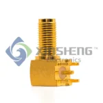 SMA Connector Jack, Female Socket 50 Ohms Panel Mount, Through Hole, Right Angle thumbnail 2